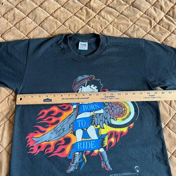 Vintage Betty Boop Motorcycle Tee Medium Black - Picture 4 of 9